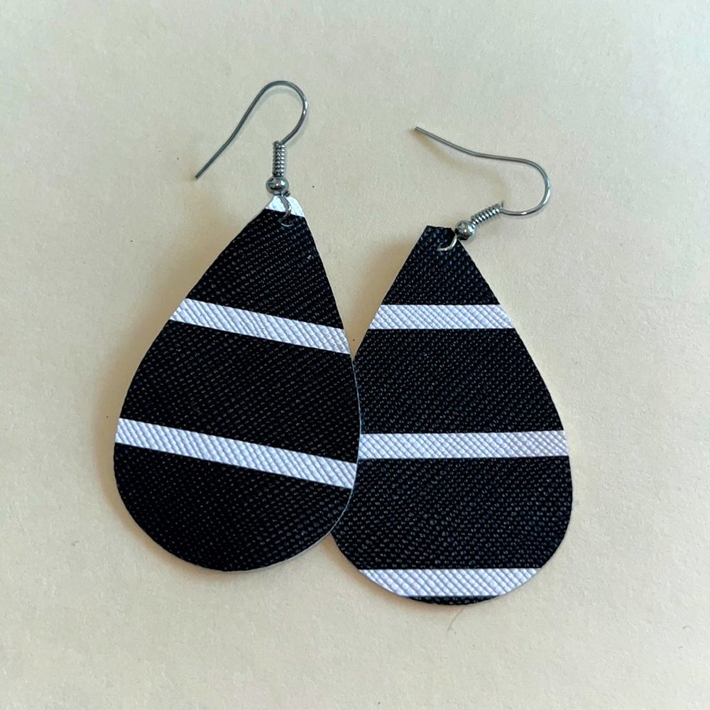 Black and white earrings
